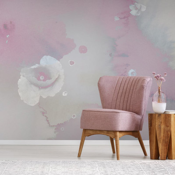 Clouds & Poppies - Blush | Wall art / Murals | Feathr
