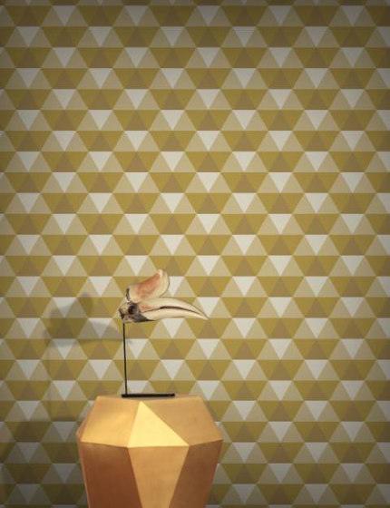Crystal Trompe L’Oeil - Gold | Wall coverings / wallpapers | Feathr