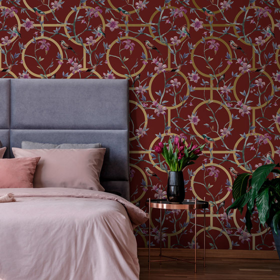 Dacha Luxe - Red Gold | Wall coverings / wallpapers | Feathr