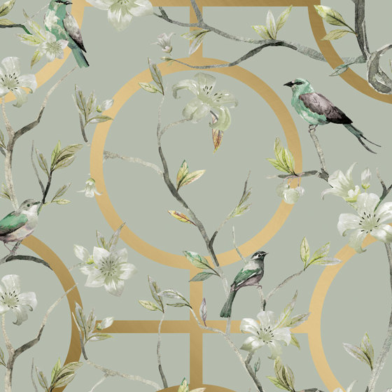 Dacha Luxe - Sage Gold | Wall coverings / wallpapers | Feathr