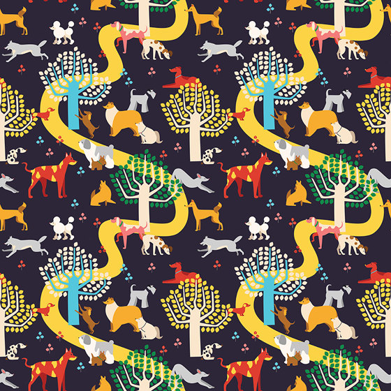 Dog Park - Blue | Wall coverings / wallpapers | Feathr