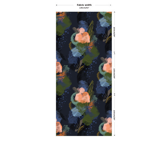 English Rose Fabric - Dark night | Tissus de décoration | Feathr