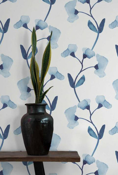 Flo - Blue | Wall coverings / wallpapers | Feathr