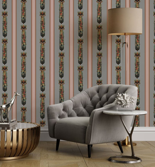 Flower Bomb - Pewter | Wall coverings / wallpapers | Feathr