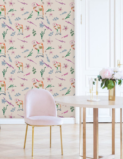 Flower Girl - Baby Pink | Wall coverings / wallpapers | Feathr