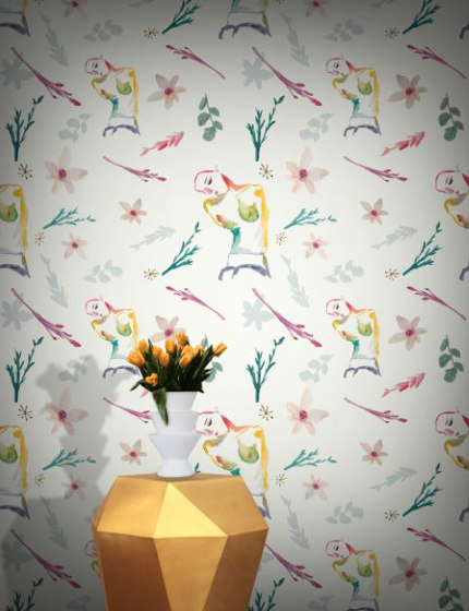 Flower Girl - Sand | Wall coverings / wallpapers | Feathr