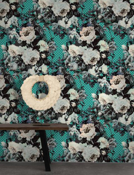 Full Bloom - Teal | Wall coverings / wallpapers | Feathr