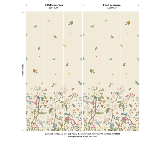 Hedgerow - Cream | Wall coverings / wallpapers | Feathr