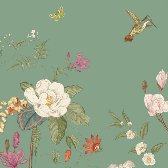 Hedgerow - Teal | Wall coverings / wallpapers | Feathr