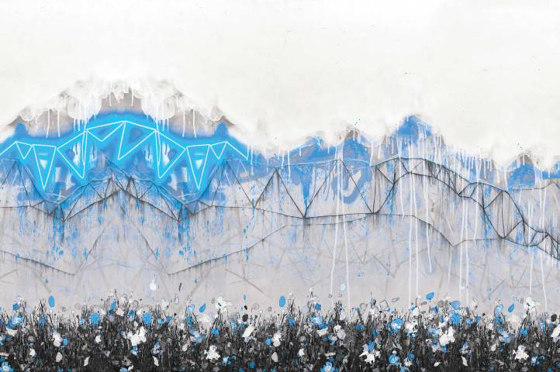Neon Bunting - Electric Blue | Quadri / Murales | Feathr