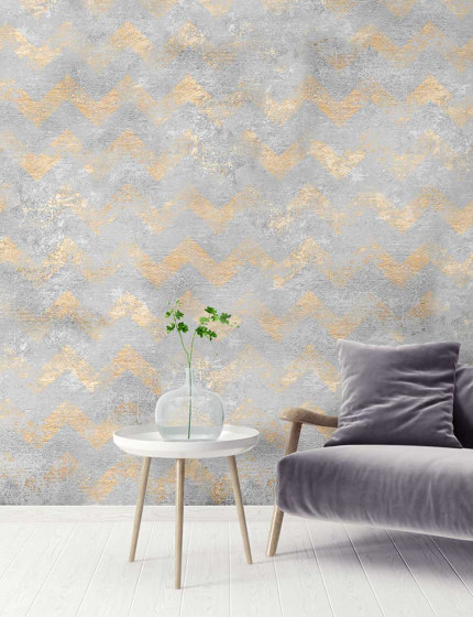 Shimmer Chevron - Gold | Wall coverings / wallpapers | Feathr