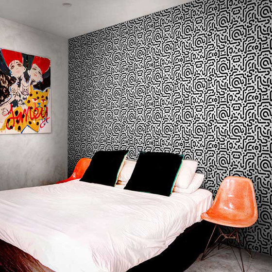 Stroke The Wallpaper I - Black Line | Wall coverings / wallpapers | Feathr
