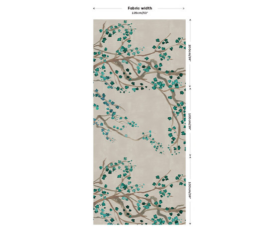 Takeda Fabric - Green Blossom | Tissus de décoration | Feathr