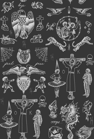 Tattoo Flash 01 - Negative | Wall coverings / wallpapers | Feathr