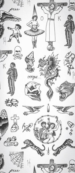 Tattoo Flash 01 - Original | Wall coverings / wallpapers | Feathr