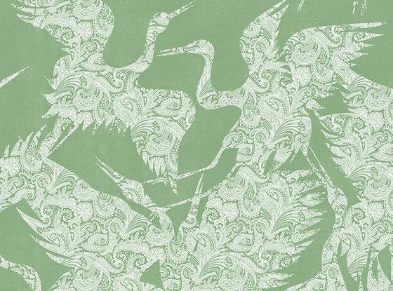 The Swoop Fabric - Light Green | Tejidos decorativos | Feathr