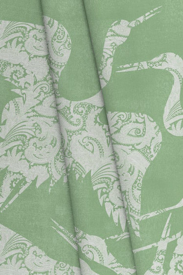 The Swoop Fabric - Light Green | Drapery fabrics | Feathr