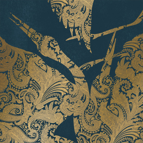 The Swoop Luxe - Blue Gold | Revêtements muraux / papiers peint | Feathr