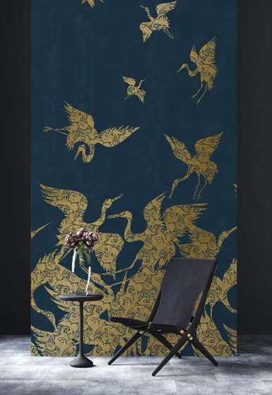 The Swoop Luxe - Blue Gold | Wall coverings / wallpapers | Feathr