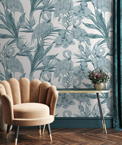 Tropical Shore - Blue | Wall coverings / wallpapers | Feathr