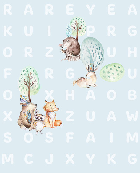 Word Search Animal - Blue | Wandbilder / Kunst | Feathr