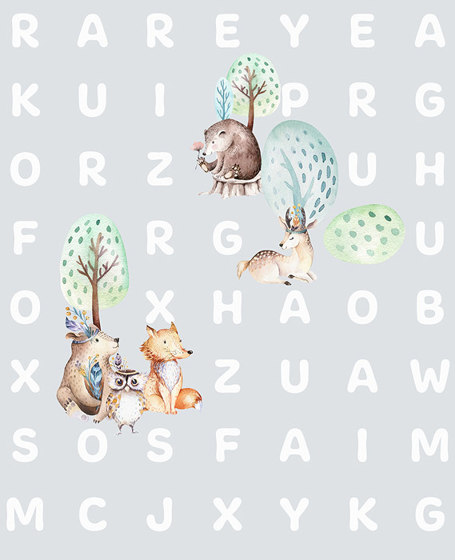 Word Search Animal - Grey | Quadri / Murales | Feathr