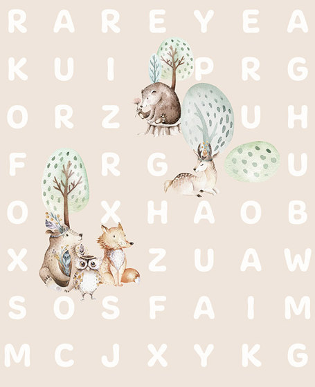 Word Search Animal - Peach | Wandbilder / Kunst | Feathr