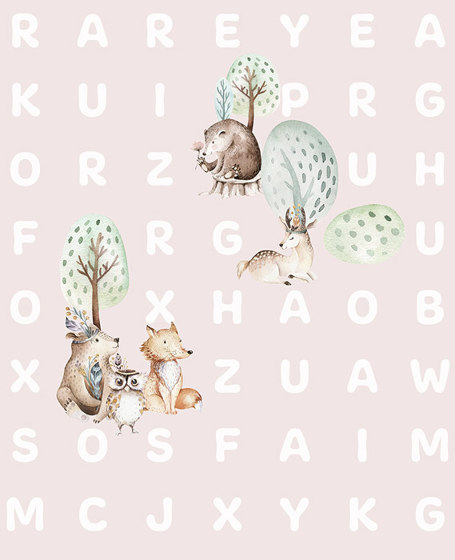 Word Search Animal - Pink | Wall art / Murals | Feathr