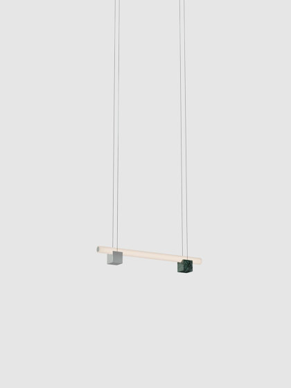 Isle 01A - P2 - polished aluminium + Guatemala Green | Lampade sospensione | Lambert et Fils