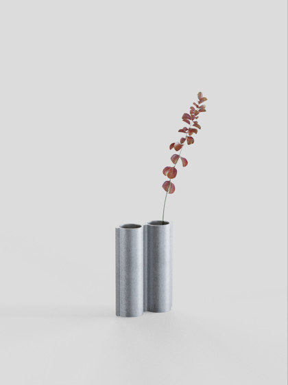 Silo Vase 2VJ - Tumbled Aluminum | Vases | Lambert et Fils