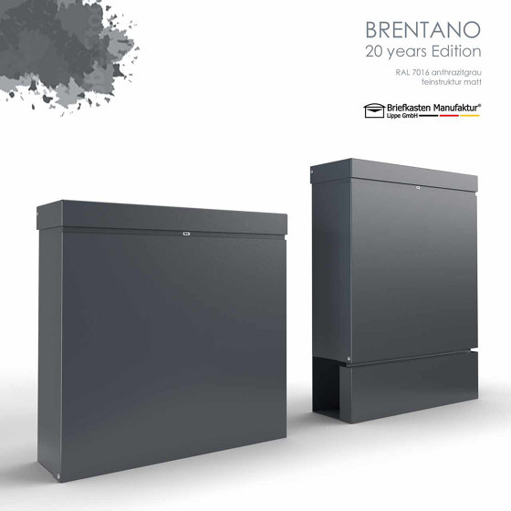 Boîte aux lettres design BRENTANO - 20 years Edition - RAL 7016 gris anthracite | Boîtes aux lettres | Briefkasten Manufaktur