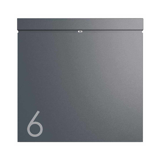 Design letterbox BRENTANO ST-BP with newspaper compartment - Design Elegance 3 - RAL 7016 anthracite grey | Mailboxes | Briefkasten Manufaktur
