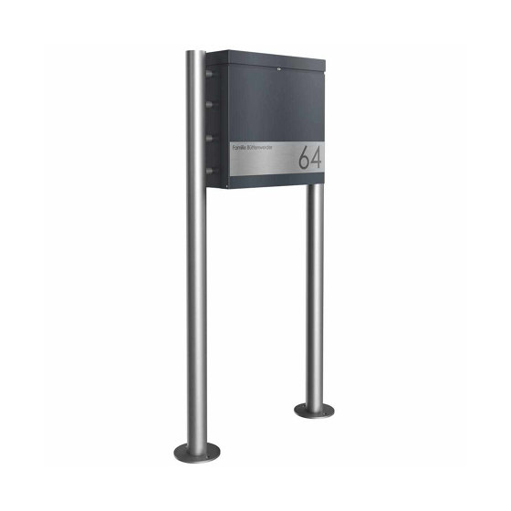 Buzón de diseño con pedestal BRENTANO ST-R - RAL 7016 gris antracita | Buzones | Briefkasten Manufaktur