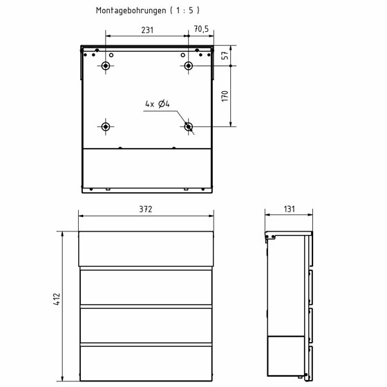 KANT Edition letterbox with newspaper compartment - Elegance 1 design - RAL 7016 anthracite grey | Mailboxes | Briefkasten Manufaktur