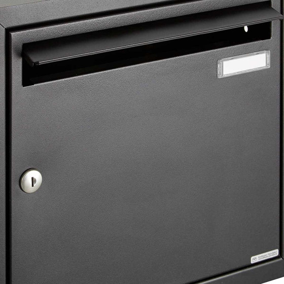 4er Design BASIC Plus 380X ST-T letterbox with bell box & newspaper compartment - RAL 100mm depth | Buzones | Briefkasten Manufaktur