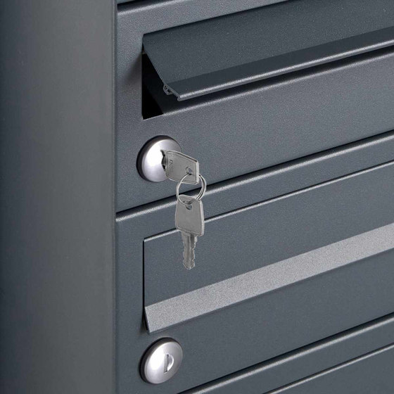 3 x stainless steel free-standing letterboxes Design BASIC Plus Xubic 385X ST-BP - RAL as desired | Mailboxes | Briefkasten Manufaktur