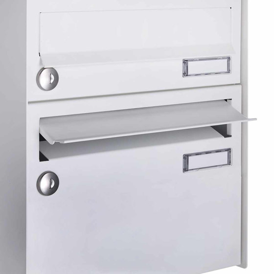 Stainless steel letterbox Design BASIC Plus Xubic 385X ST-BP with 2x parcel box - RAL colour of your choice | Buzones | Briefkasten Manufaktur