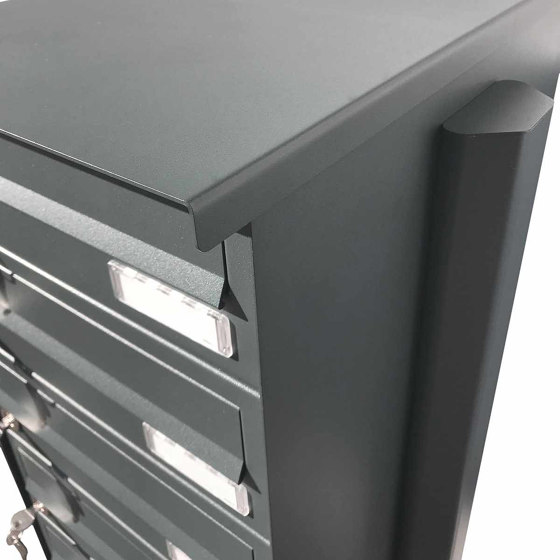 9-box letterbox Design BASIC Plus 385KXP ST-T with bell & intercom - camera preparation right side | Mailboxes | Briefkasten Manufaktur
