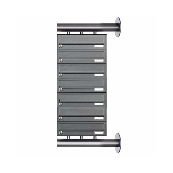 7-panel stainless steel letterbox system Design BASIC Plus 385XW for side wall mounting - RAL to choice | Buzones | Briefkasten Manufaktur