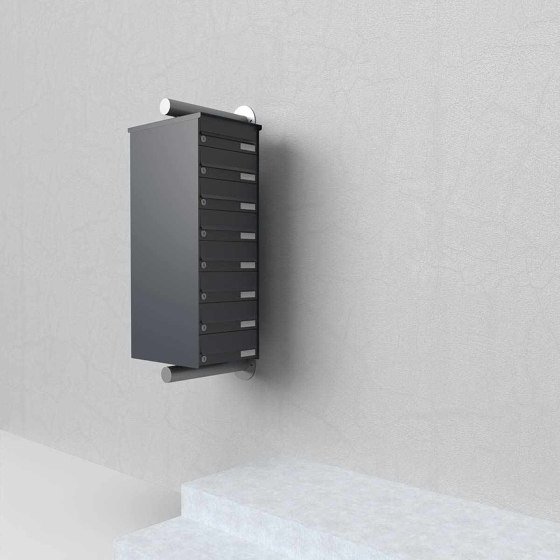 7-panel stainless steel letterbox system Design BASIC Plus 385XW for side wall mounting - RAL to choice | Buzones | Briefkasten Manufaktur