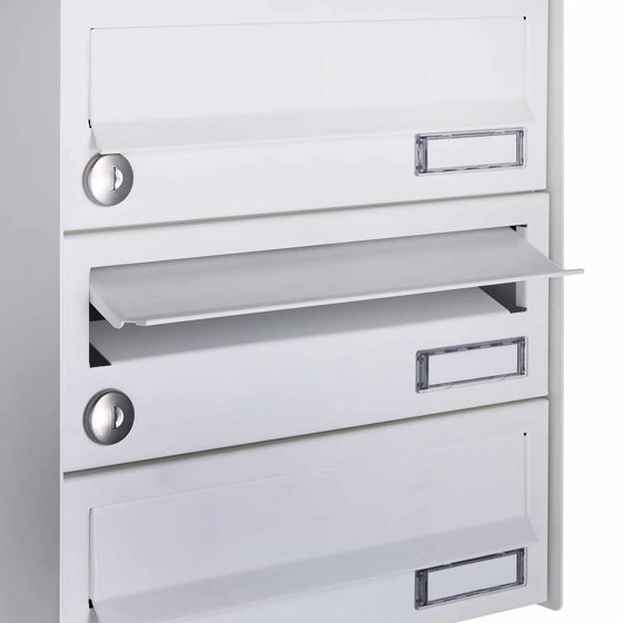 5-piece stainless steel letterbox system Design BASIC Plus 385XW for side wall mounting - RAL as desired | Mailboxes | Briefkasten Manufaktur