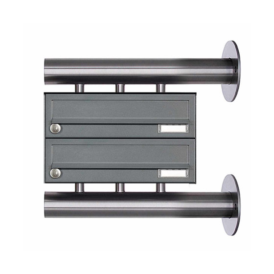 2-piece stainless steel letterbox system Design BASIC Plus 385XW for side wall mounting - RAL as desired | Buzones | Briefkasten Manufaktur