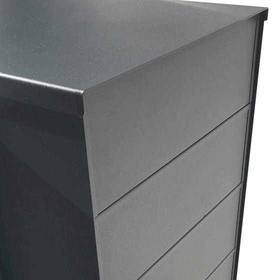 Edelstahl Briefkasten Design BASIC Plus 385XW220 zur seitlichen Wandmontage - RAL nach Wahl | Briefkästen | Briefkasten Manufaktur