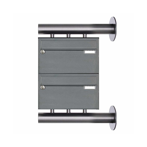 2-piece stainless steel letterbox system Design BASIC Plus 385XW220 for side wall mounting - RAL colour | Buzones | Briefkasten Manufaktur