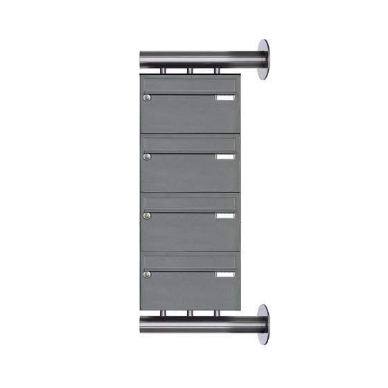 4-piece stainless steel letterbox system Design BASIC Plus 385XW220 for side wall mounting - RAL colour | Buzones | Briefkasten Manufaktur