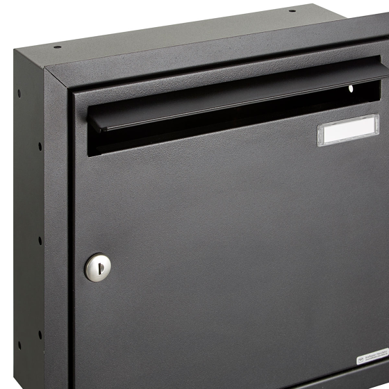 11er 6x2 stainless steel flush-mounted letterbox BASIC Plus 382XU UP - RAL as desired - individual right 100mm depth | Mailboxes | Briefkasten Manufaktur