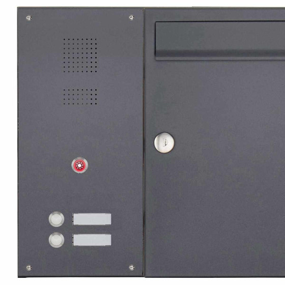8pz cassetta postale da incasso in acciaio inox BASIC Plus 382XU UP con campana laterale - colore RAL a scelta profondità 100mm | Buchette lettere | Briefkasten Manufaktur