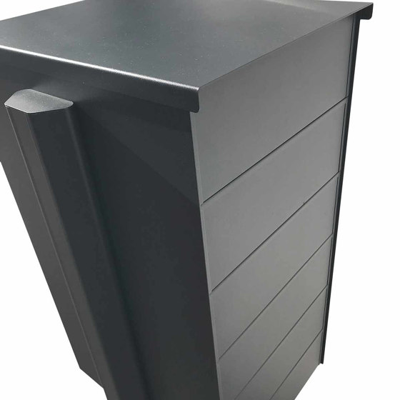 4 x 2x2 letterbox system free-standing Design BASIC Plus 385XP ST-T - LED lettering - RAL colour | Buzones | Briefkasten Manufaktur