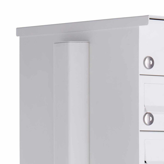 4 x 2x2 letterbox system free-standing Design BASIC Plus 385XP ST-T - LED lettering - RAL colour | Mailboxes | Briefkasten Manufaktur