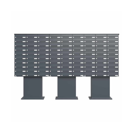 Ensemble de boîtes aux lettres de socle de 90 pièces Design BASIC 385P-7016 ST-SOC - RAL 7016 gris anthracite | Boîtes aux lettres | Briefkasten Manufaktur